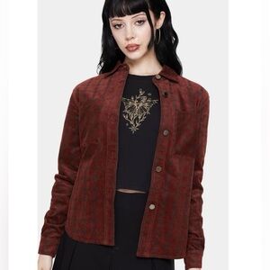 NWT Disturbia Terracotta Check Cord Shirt size US 8